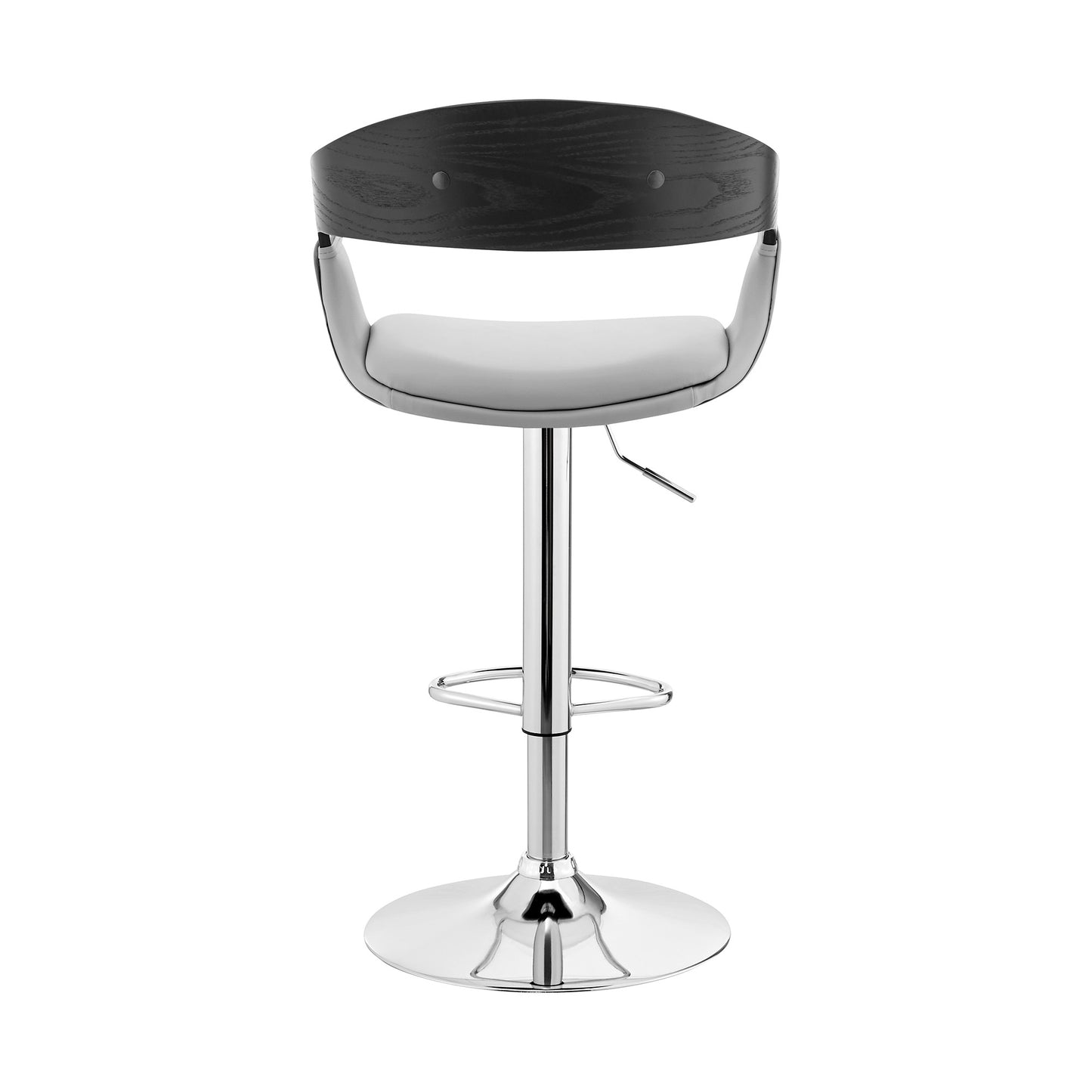 24" Gray And Silver Iron Swivel Low Back Adjustable Height Bar Chair - Homeroots - Flyclothing LLC