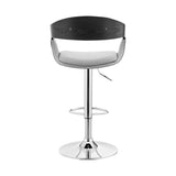 24" Gray And Silver Iron Swivel Low Back Adjustable Height Bar Chair - Homeroots - Flyclothing LLC