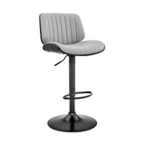 24" Gray And Black Iron Swivel Adjustable Height Bar Chair - Homeroots