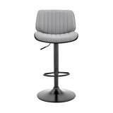 24" Gray And Black Iron Swivel Adjustable Height Bar Chair - Homeroots