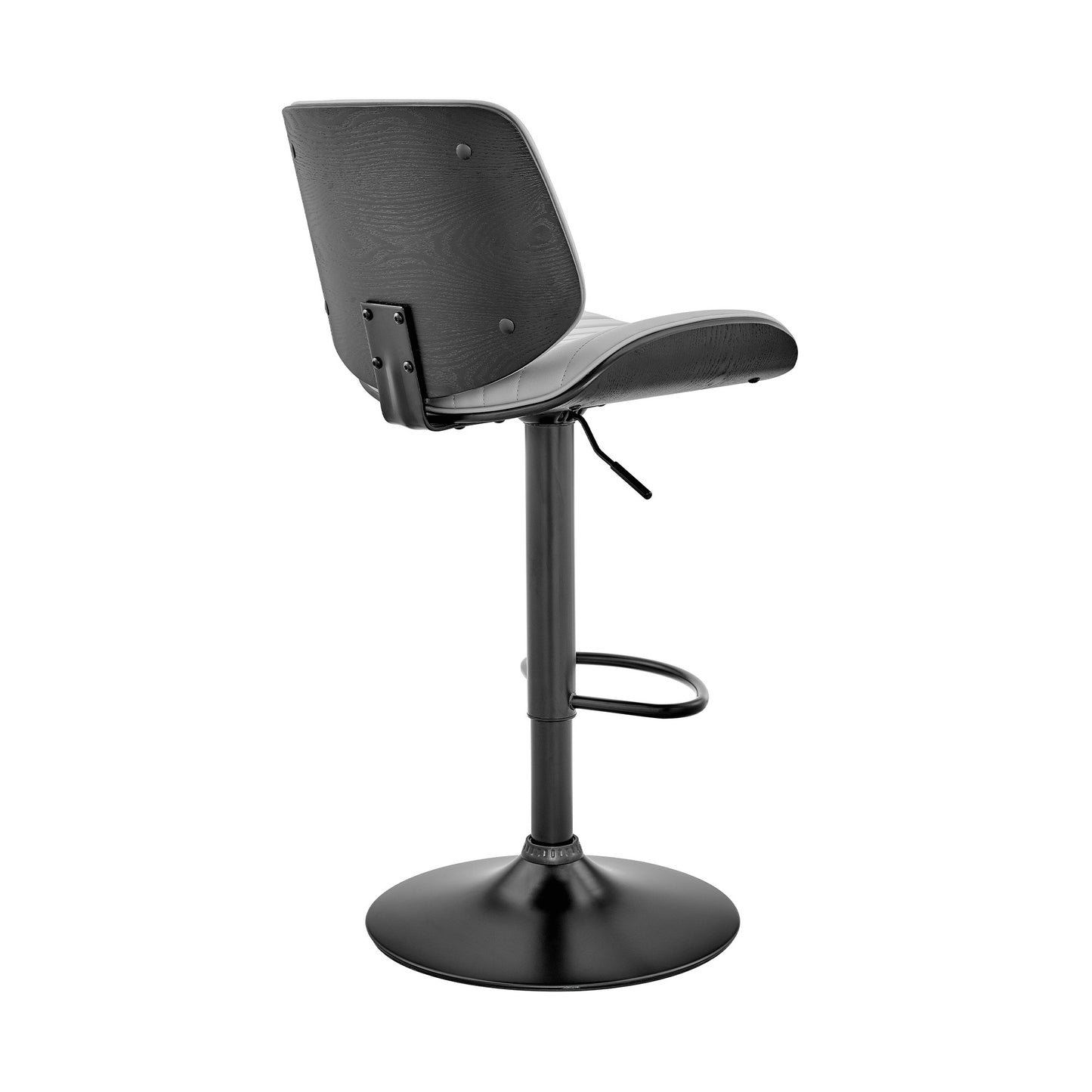 24" Gray And Black Iron Swivel Adjustable Height Bar Chair - Homeroots - Flyclothing LLC