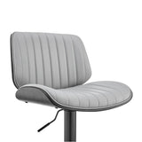 24" Gray And Black Iron Swivel Adjustable Height Bar Chair - Homeroots - Flyclothing LLC