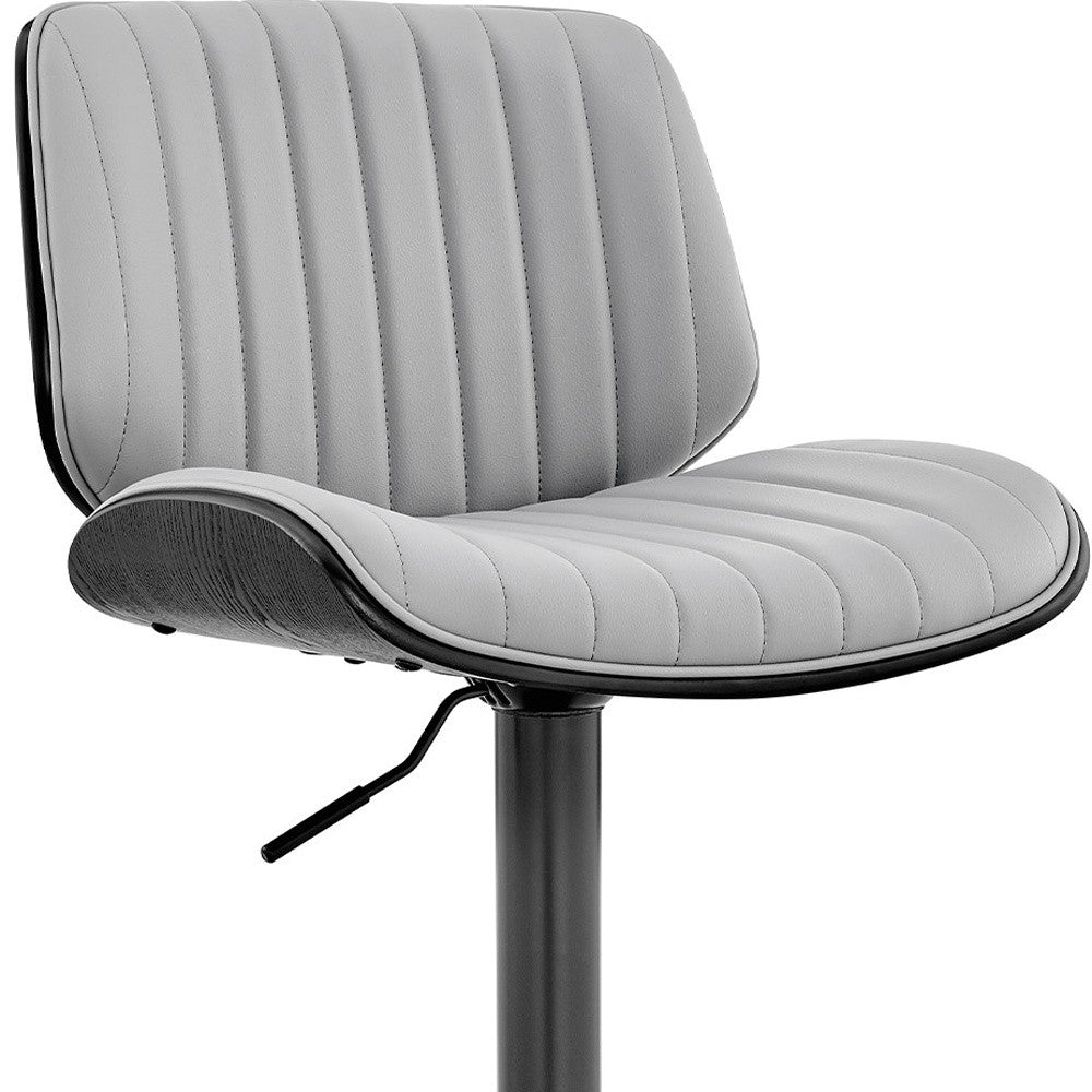 24" Gray And Black Iron Swivel Adjustable Height Bar Chair - Homeroots - Flyclothing LLC