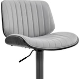 24" Gray And Black Iron Swivel Adjustable Height Bar Chair - Homeroots - Flyclothing LLC