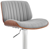 24" Gray And Silver Iron Swivel Adjustable Height Bar Chair - Homeroots - Flyclothing LLC