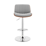 24" Gray And Silver Iron Swivel Adjustable Height Bar Chair - Homeroots