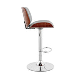 24" Gray And Silver Iron Swivel Adjustable Height Bar Chair - Homeroots