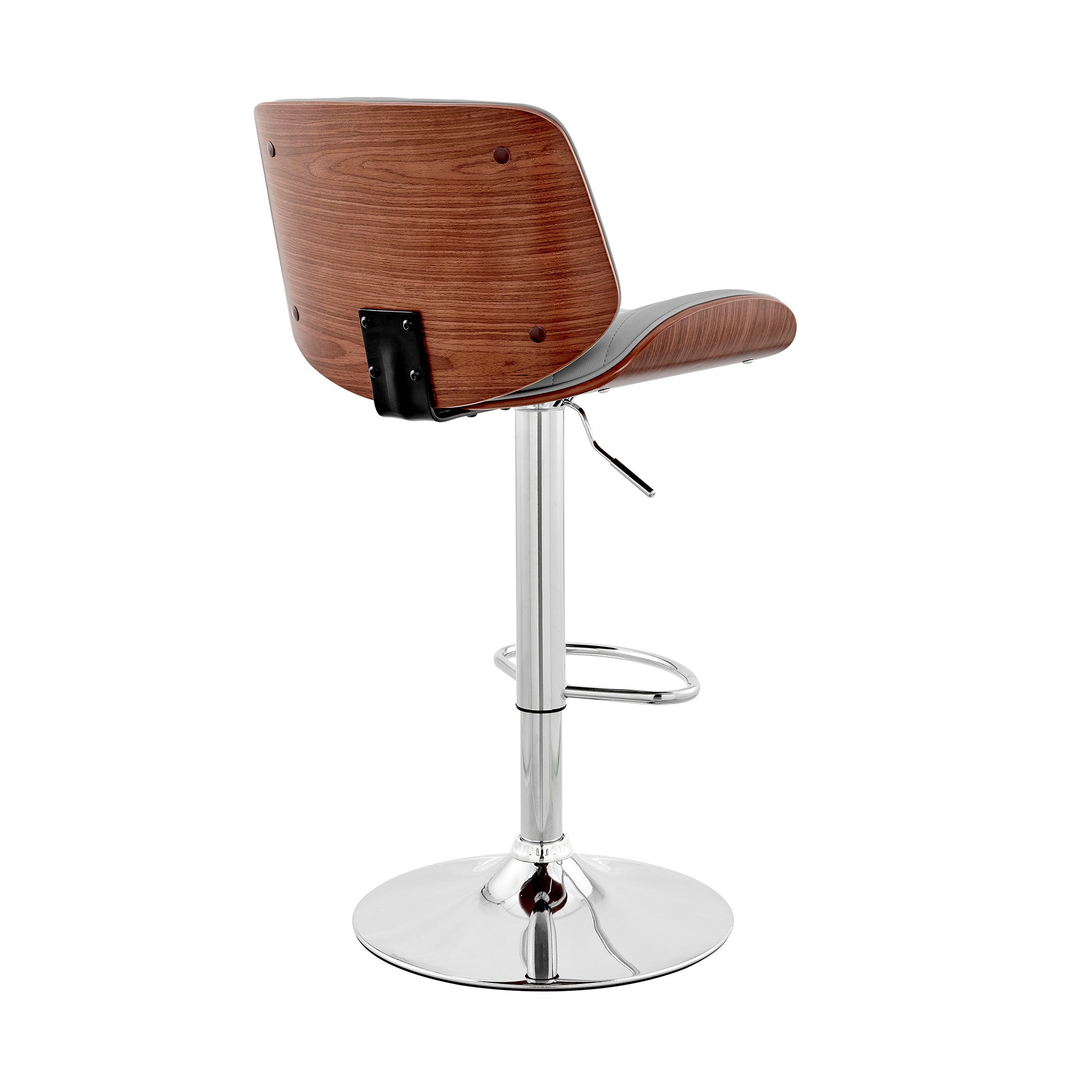 24" Gray And Silver Iron Swivel Adjustable Height Bar Chair - Homeroots - Flyclothing LLC