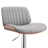24" Gray And Silver Iron Swivel Adjustable Height Bar Chair - Homeroots - Flyclothing LLC