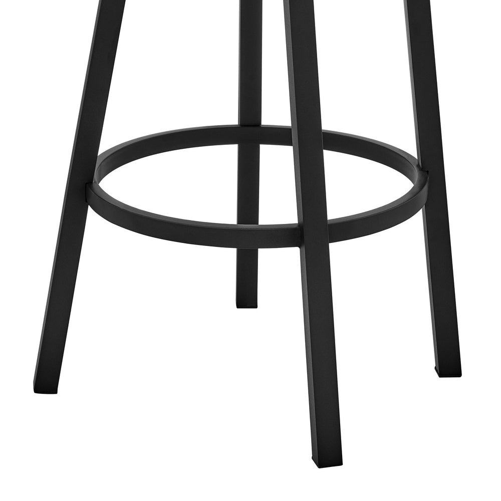 30" Gray And Black Iron Swivel Bar Height Bar Chair - Homeroots - Flyclothing LLC