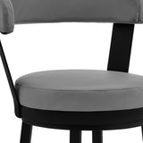 30" Gray And Black Iron Swivel Bar Height Bar Chair - Homeroots - Flyclothing LLC