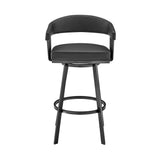 25" Iron Swivel Low Back Counter Height Bar Chair - Homeroots - Flyclothing LLC