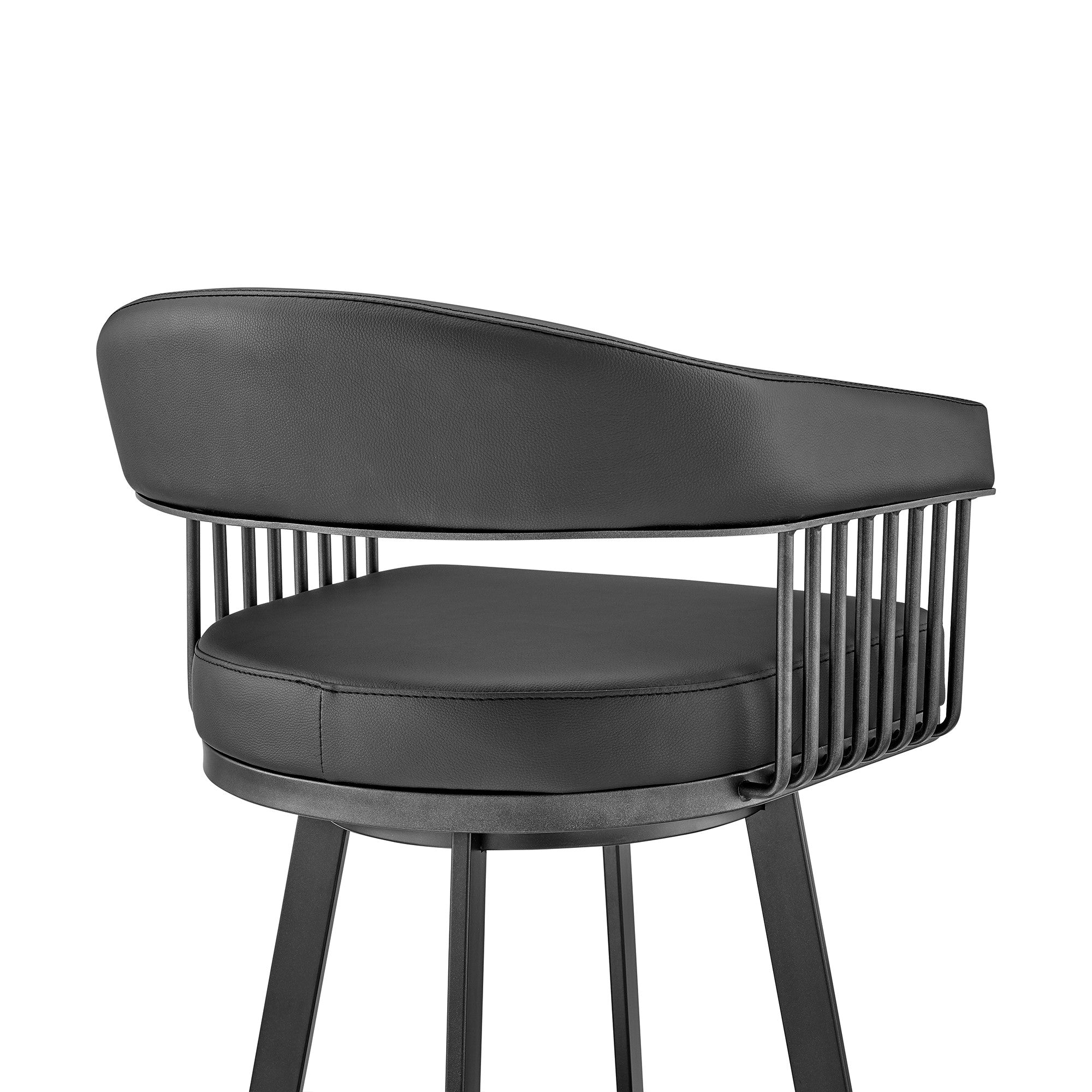 25" Iron Swivel Low Back Counter Height Bar Chair - Homeroots - Flyclothing LLC