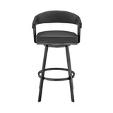29" Black Iron Swivel Low Back Bar Height Bar Chair - Homeroots - Flyclothing LLC