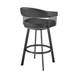 29" Black Iron Swivel Low Back Bar Height Bar Chair - Homeroots - Flyclothing LLC
