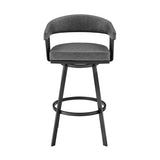 29" Gray And Black Iron Swivel Low Back Bar Height Bar Chair - Homeroots - Flyclothing LLC