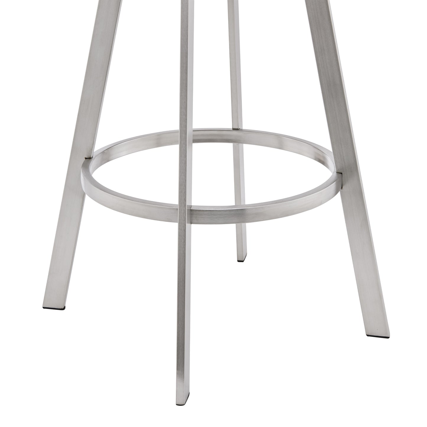 25" White And Silver Iron Swivel Low Back Counter Height Bar Chair - Homeroots - Flyclothing LLC