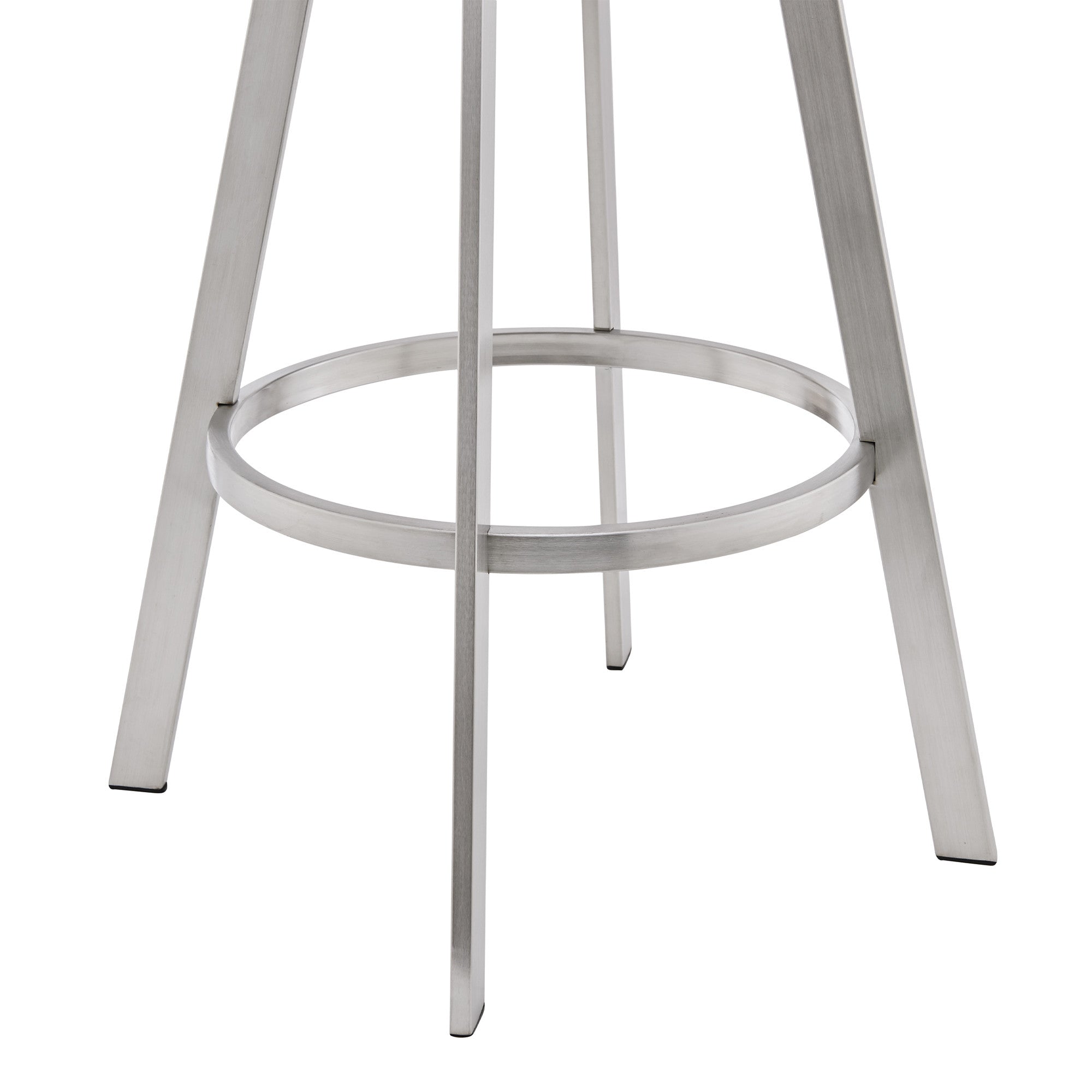25" White And Silver Iron Swivel Low Back Counter Height Bar Chair - Homeroots - Flyclothing LLC