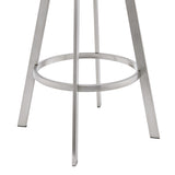 29" White And Silver Iron Swivel Low Back Bar Height Bar Chair - Homeroots - Flyclothing LLC