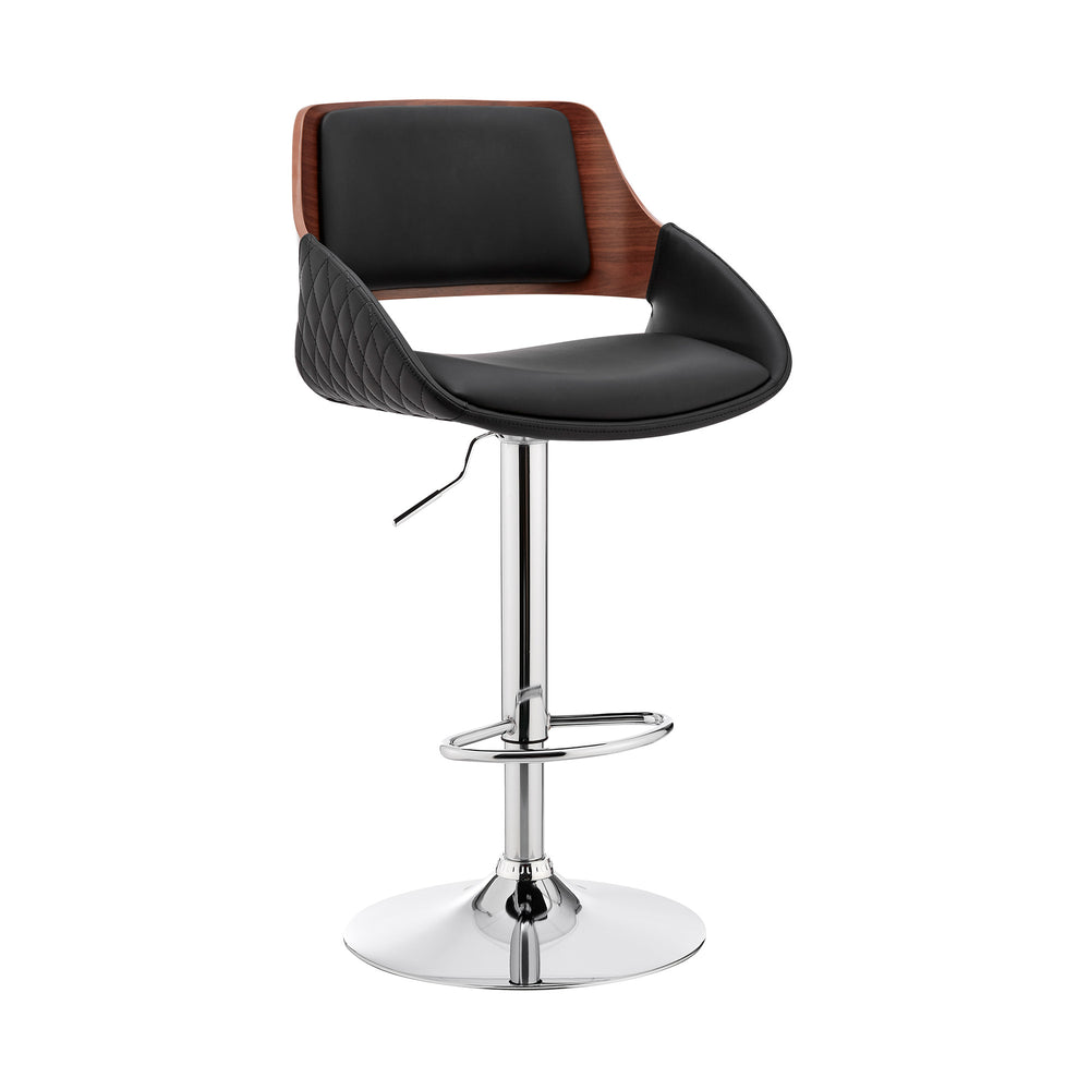 25" Black And Silver Iron Swivel Low Back Adjustable Height Bar Chair - Homeroots