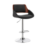 25" Black And Silver Iron Swivel Low Back Adjustable Height Bar Chair - Homeroots