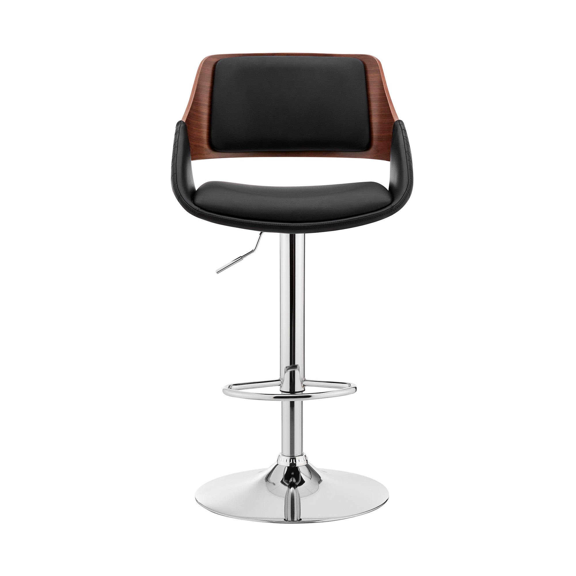 25" Black And Silver Iron Swivel Low Back Adjustable Height Bar Chair - Homeroots - Flyclothing LLC