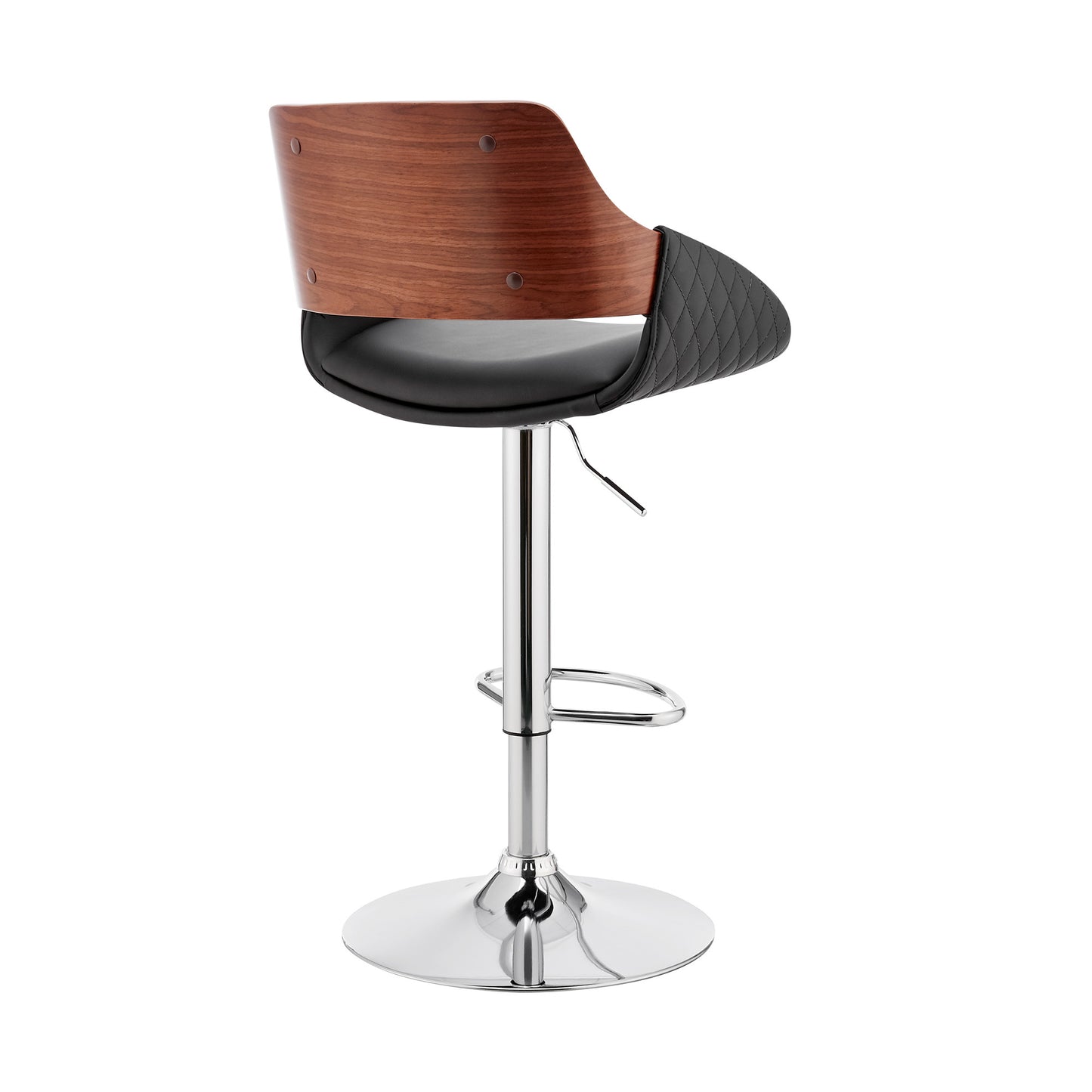 25" Black And Silver Iron Swivel Low Back Adjustable Height Bar Chair - Homeroots - Flyclothing LLC