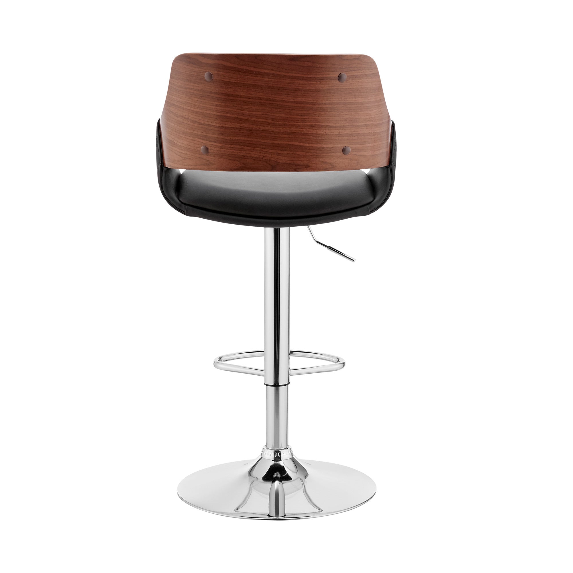 25" Black And Silver Iron Swivel Low Back Adjustable Height Bar Chair - Homeroots - Flyclothing LLC