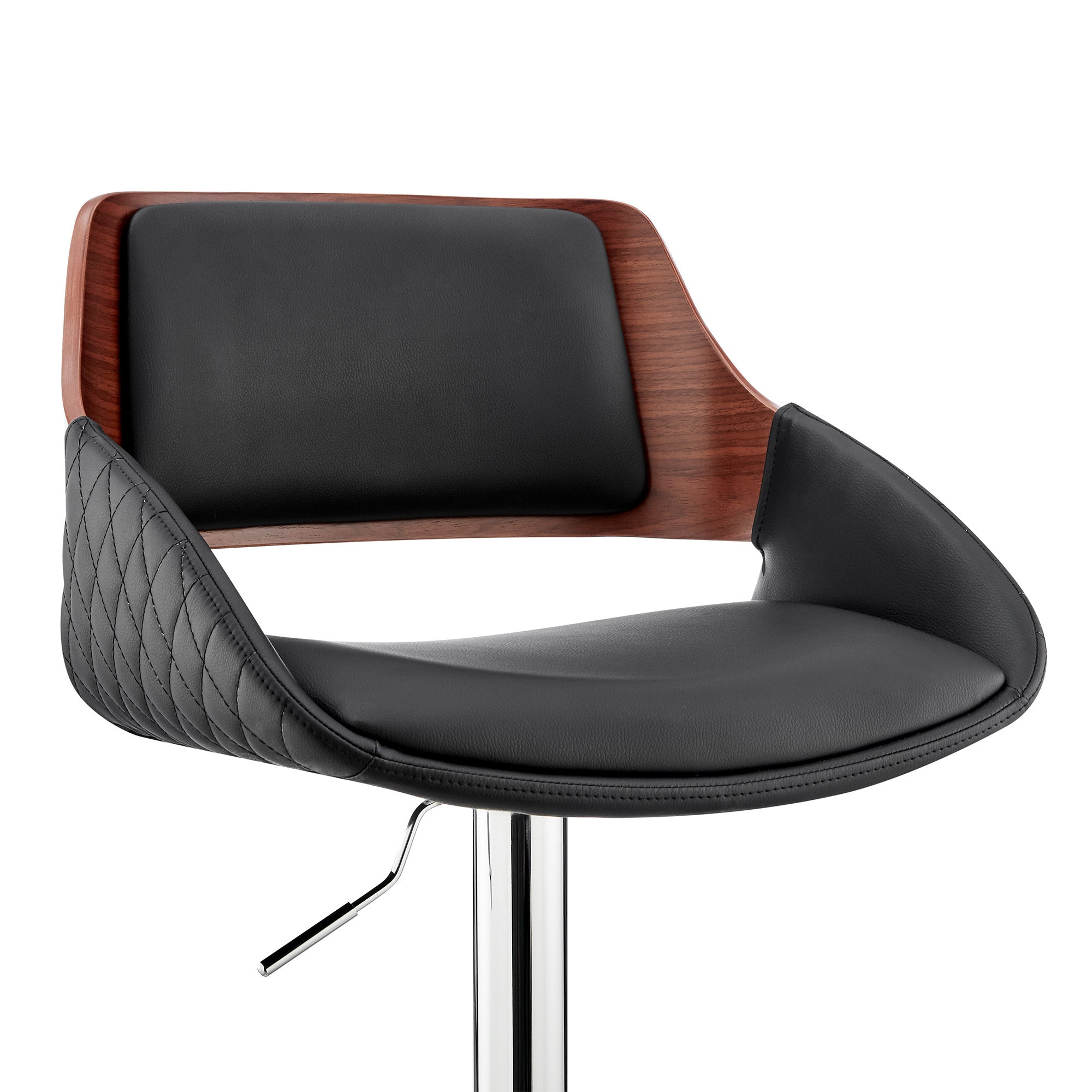 25" Black And Silver Iron Swivel Low Back Adjustable Height Bar Chair - Homeroots - Flyclothing LLC