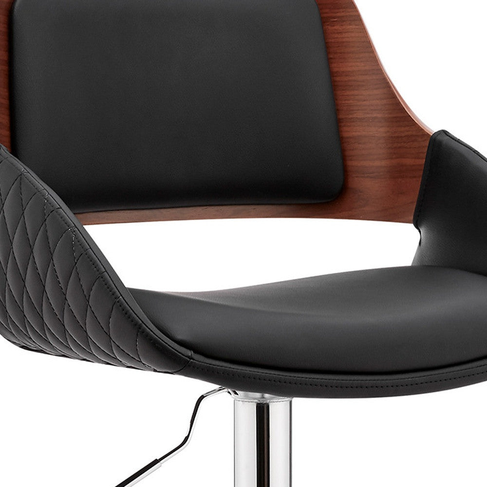 25" Black And Silver Iron Swivel Low Back Adjustable Height Bar Chair - Homeroots - Flyclothing LLC