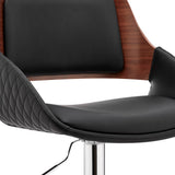 25" Black And Silver Iron Swivel Low Back Adjustable Height Bar Chair - Homeroots - Flyclothing LLC