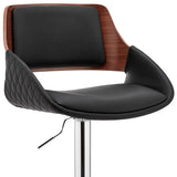 25" Black And Silver Iron Swivel Low Back Adjustable Height Bar Chair - Homeroots - Flyclothing LLC