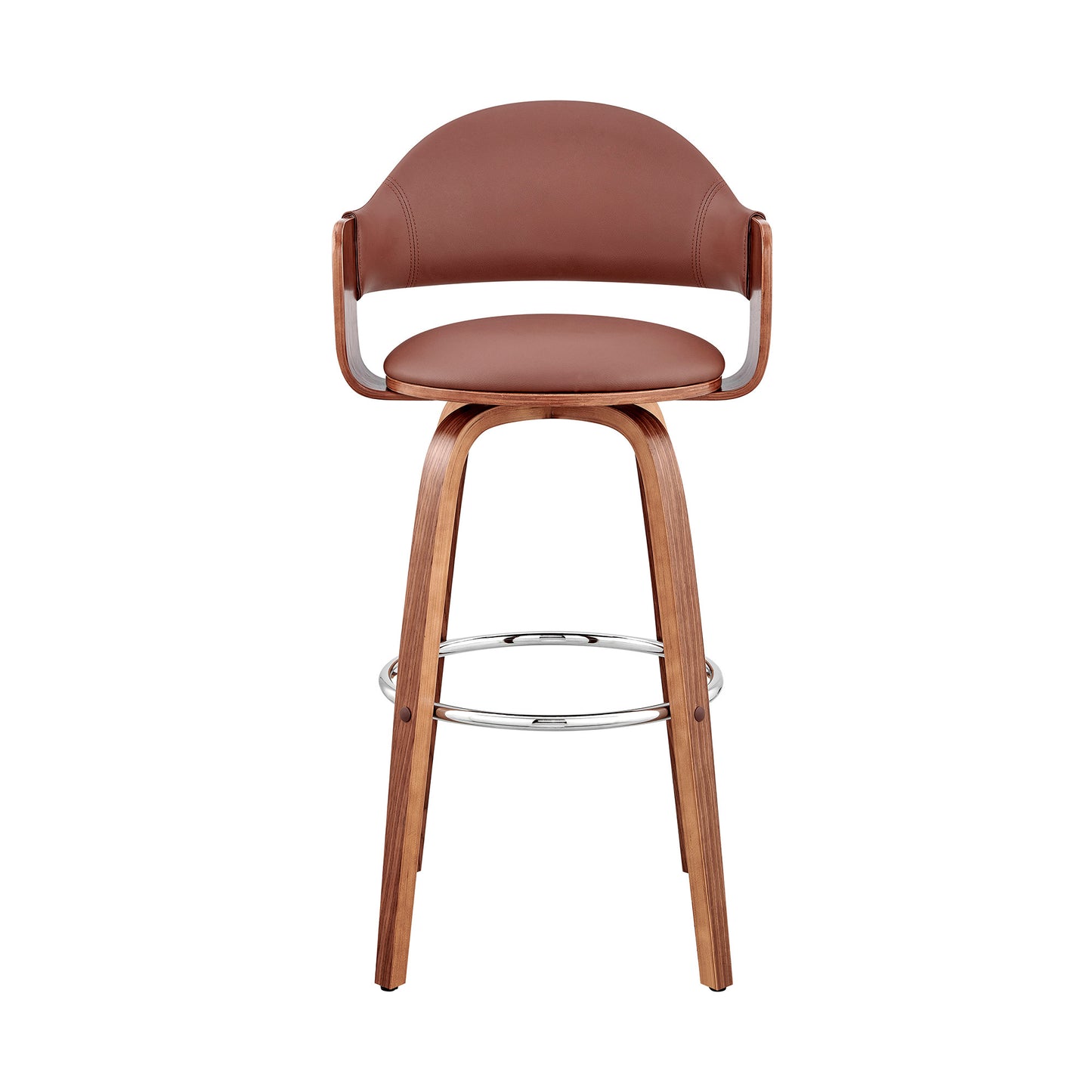 26" Brown Swivel Low Back Counter Height Bar Chair - Homeroots - Flyclothing LLC
