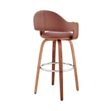 26" Brown Swivel Low Back Counter Height Bar Chair - Homeroots - Flyclothing LLC