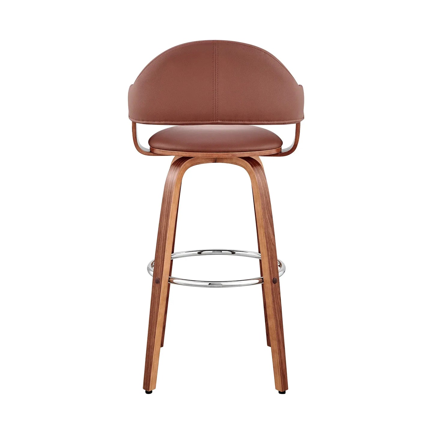 26" Brown Swivel Low Back Counter Height Bar Chair - Homeroots - Flyclothing LLC