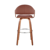 26" Brown Swivel Low Back Counter Height Bar Chair - Homeroots - Flyclothing LLC