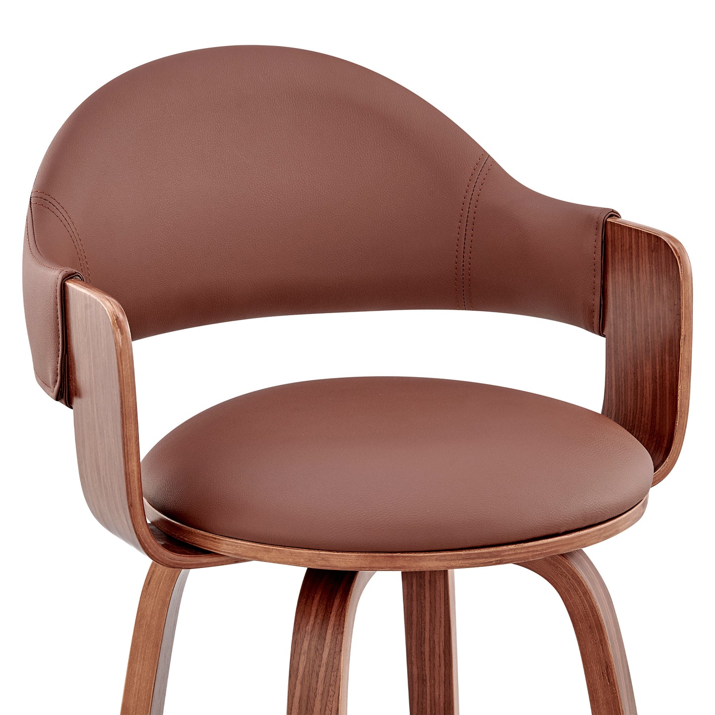 26" Brown Swivel Low Back Counter Height Bar Chair - Homeroots - Flyclothing LLC