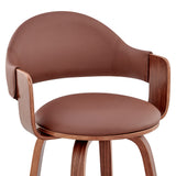 26" Brown Swivel Low Back Counter Height Bar Chair - Homeroots - Flyclothing LLC