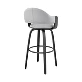 26" Gray And Black Iron Swivel Low Back Counter Height Bar Chair - Homeroots