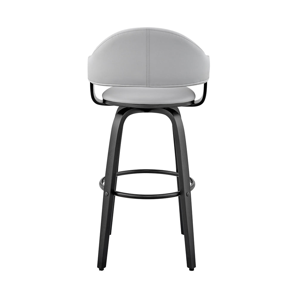 30" Gray And Black Iron Swivel Low Back Bar Height Bar Chair - Homeroots - Flyclothing LLC