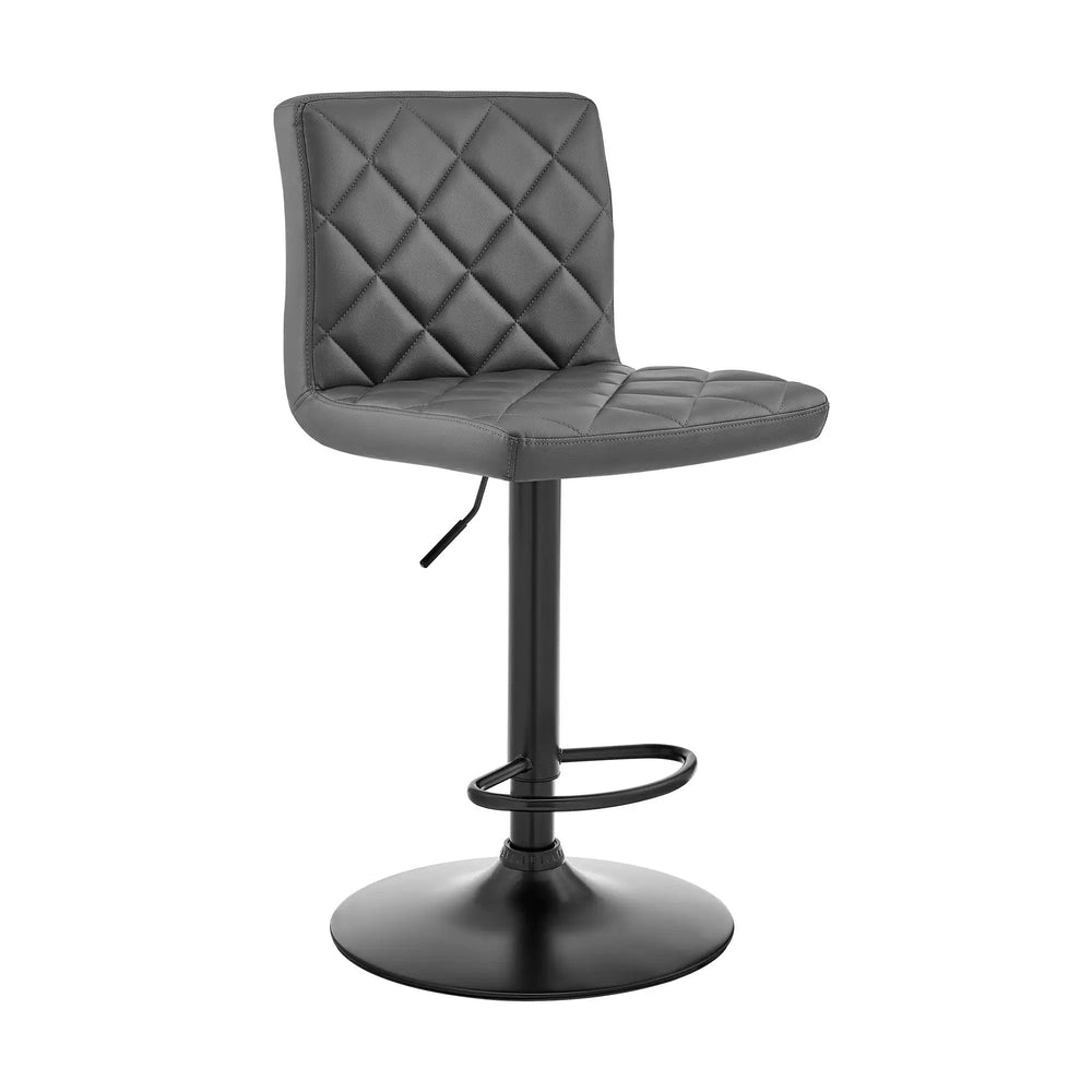24" Gray And Black Iron Swivel Low Back Adjustable Height Bar Chair - Homeroots