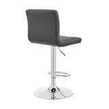 24" Gray And Silver Iron Swivel Low Back Adjustable Height Bar Chair - Homeroots