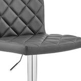 24" Gray And Silver Iron Swivel Low Back Adjustable Height Bar Chair - Homeroots - Flyclothing LLC