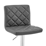 24" Gray And Silver Iron Swivel Low Back Adjustable Height Bar Chair - Homeroots - Flyclothing LLC