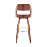 30" Gray And Brown Faux Leather Swivel Bar Height Bar Chair - Homeroots - Flyclothing LLC