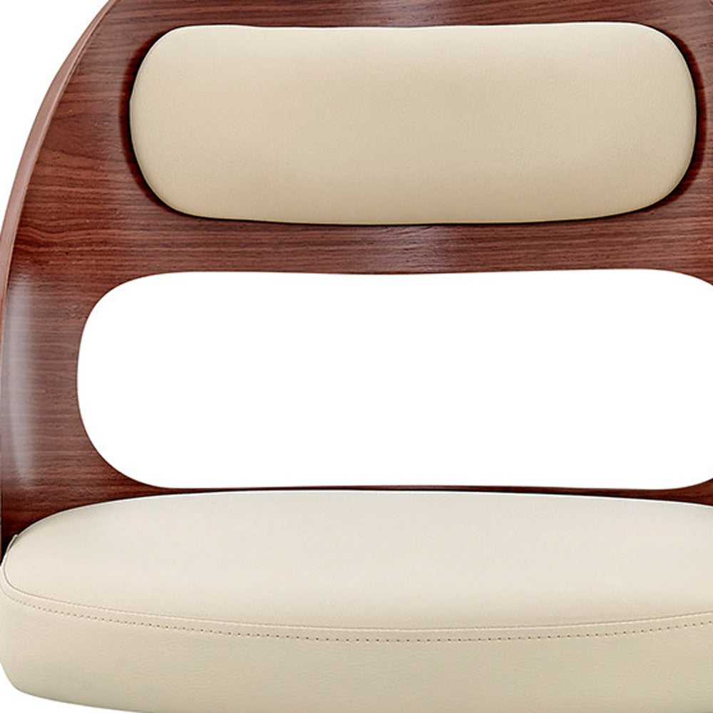 30" Cream And Brown Swivel Bar Chair - Homeroots - Flyclothing LLC