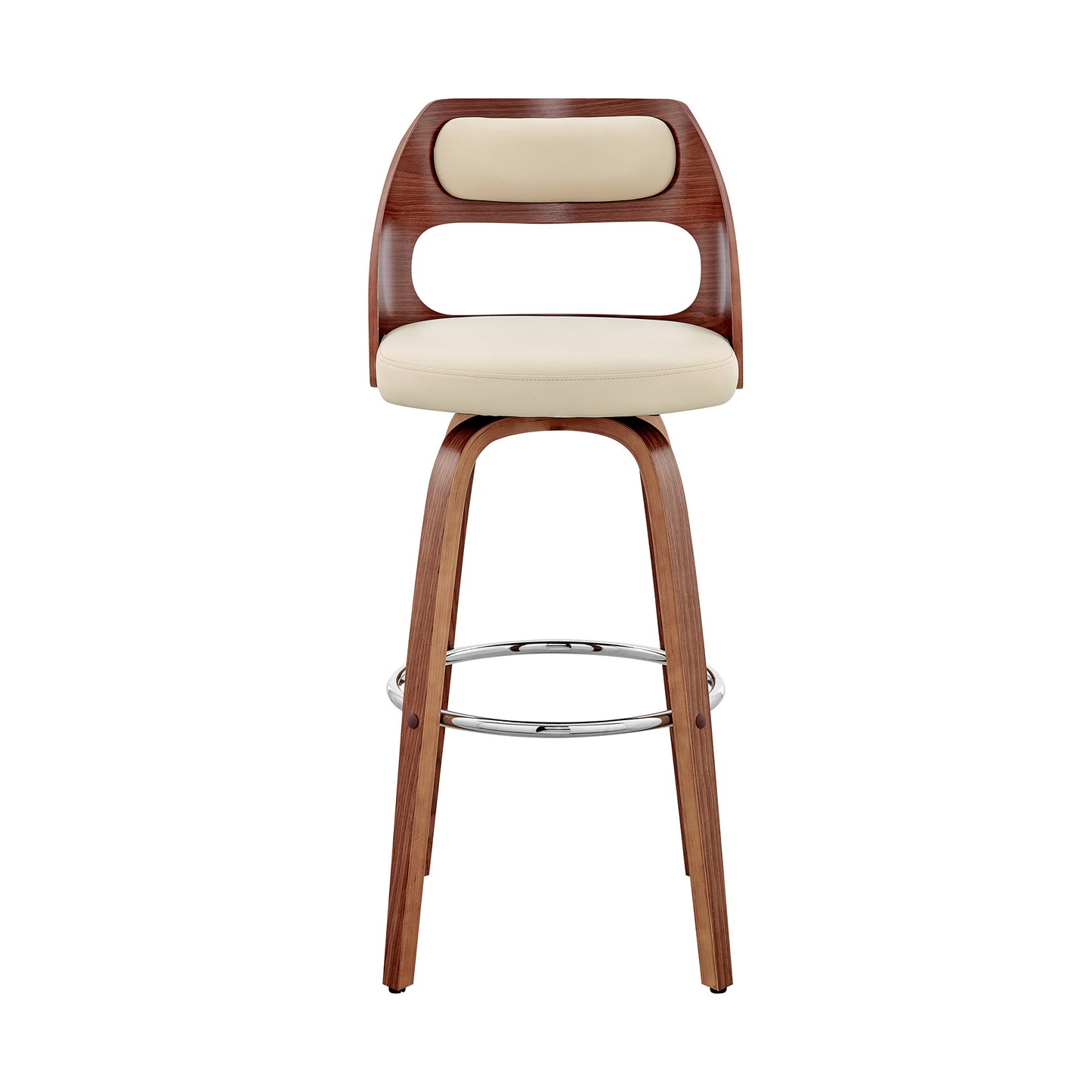 30" Cream And Brown Swivel Bar Chair - Homeroots - Flyclothing LLC
