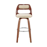 30" Cream And Brown Swivel Bar Chair - Homeroots - Flyclothing LLC