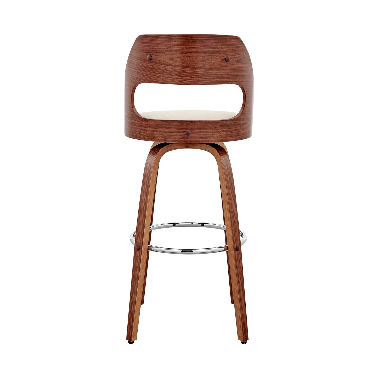 30" Cream And Brown Swivel Bar Chair - Homeroots - Flyclothing LLC