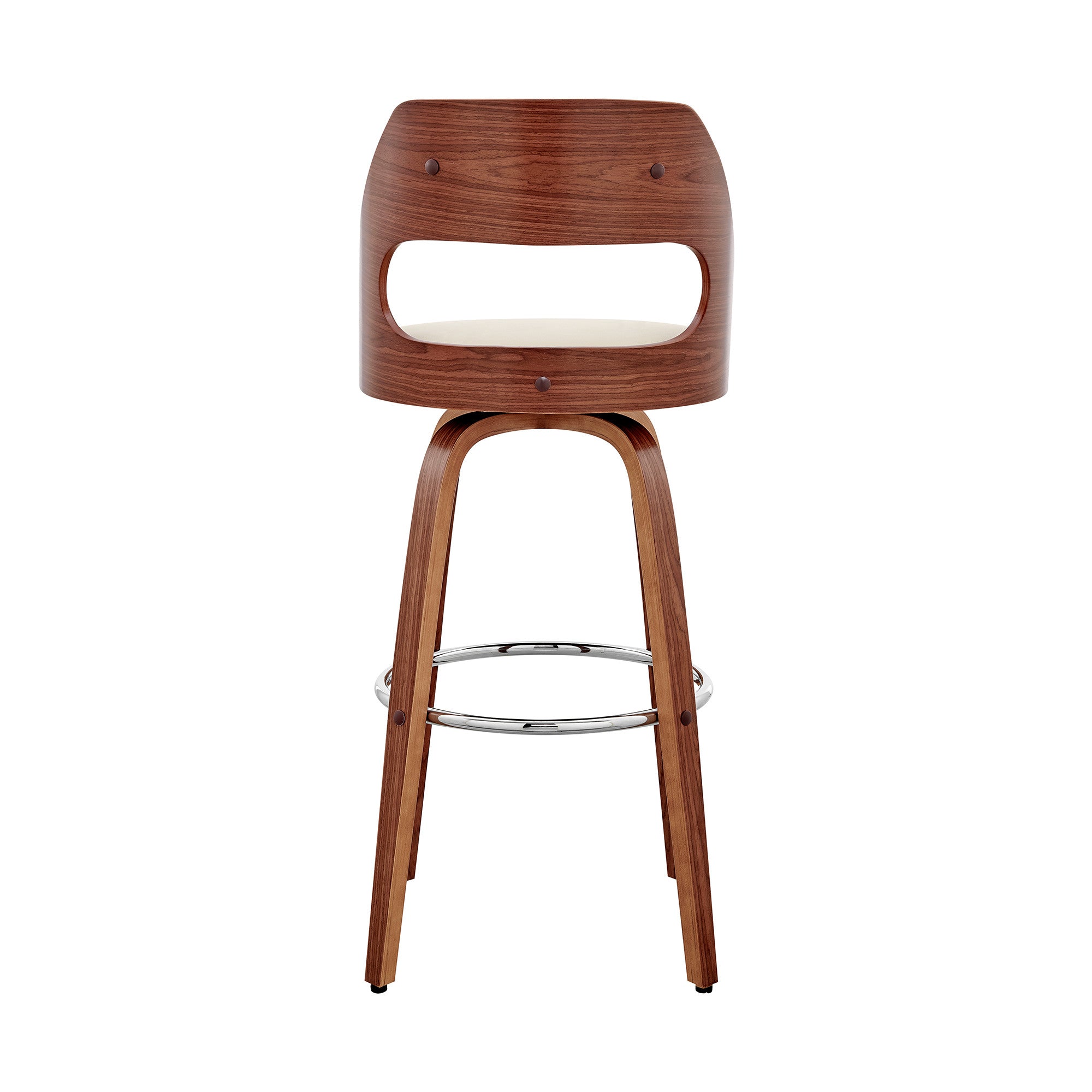 30" Cream And Brown Swivel Bar Chair - Homeroots - Flyclothing LLC